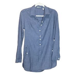 Toad & Co Mixologist Tunic Top Striped Organic Cotton Size Sz XS lagenlook minim